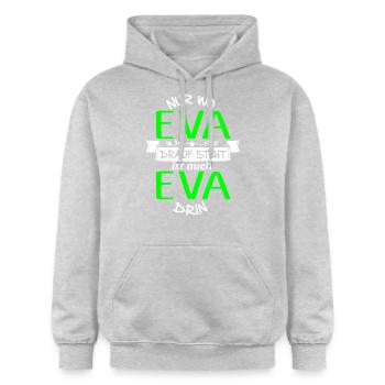EVA die Echte - Gildan Unisex Softstyle® Midweight Hoodie - Hellgrau meliert - Vorne - Liana (172cm) & Jaron (178cm)