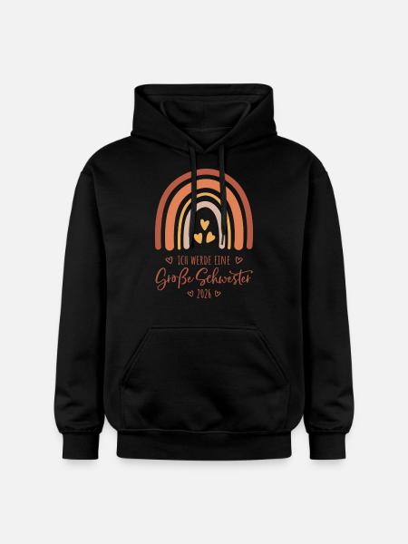 Große Schwester 2026 Regenbogen - Gildan Unisex Softstyle® Midweight Hoodie - Schwarz