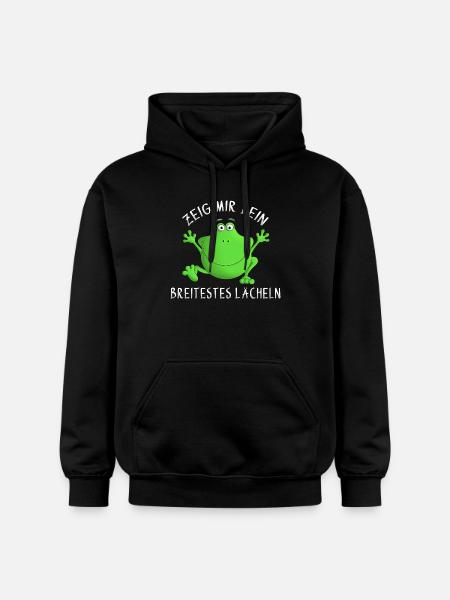 Laugh - smirk - smile - Gildan Unisex Softstyle® Midweight Hoodie - black