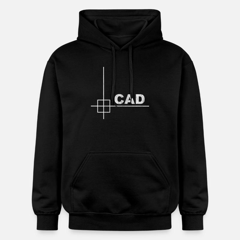 Conception technique minimale CAD Designer - Sweat à capuche Softstyle® Gildan Unisexe - noir