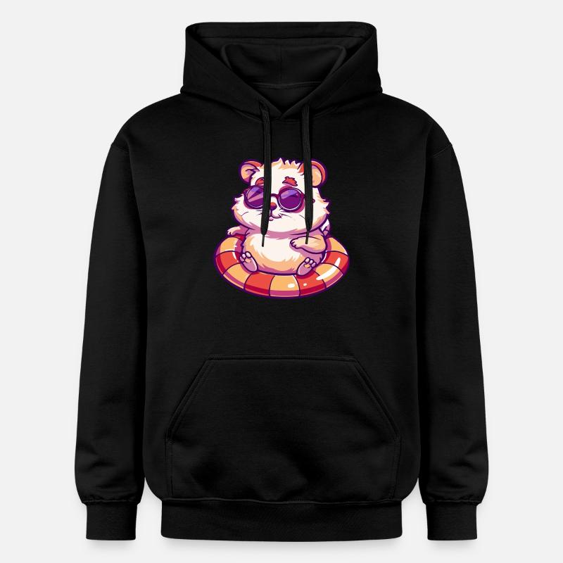 Hamster Bande Dessinée Cool - Sweat à capuche Softstyle® Gildan Unisexe - noir