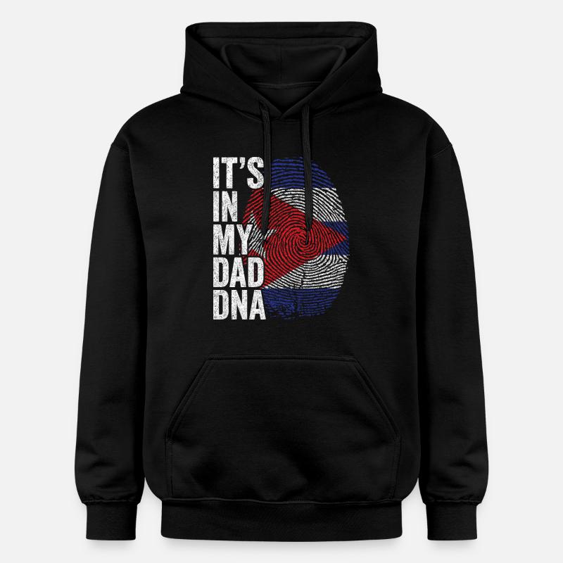 Drapeau Cuba Empreinte Papa Cubain - Sweat à capuche Softstyle® Gildan Unisexe - noir