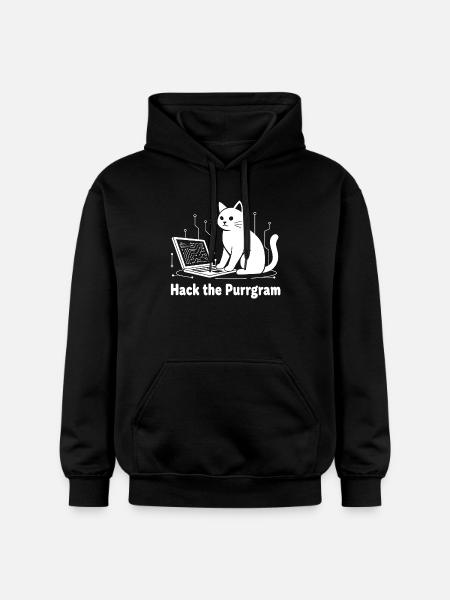 Purrrgram Hack: Cat Tech Humor - Gildan Unisex Softstyle® Midweight Hoodie - black
