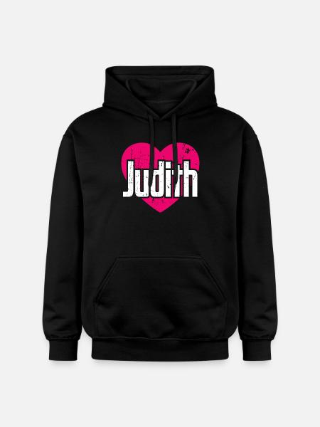 J’aime Judith Coeur rose J’aime Judith - Sweat à capuche Softstyle® Gildan Unisexe - noir