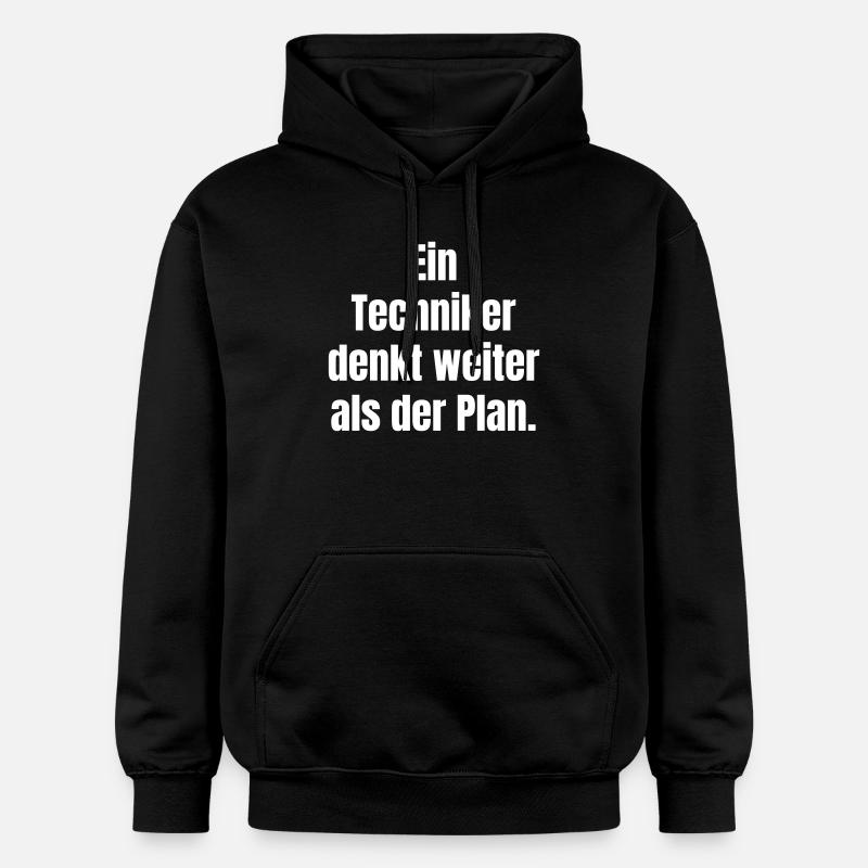 Technician thinks further than plan - Gildan Unisex Softstyle® Midweight Hoodie - black