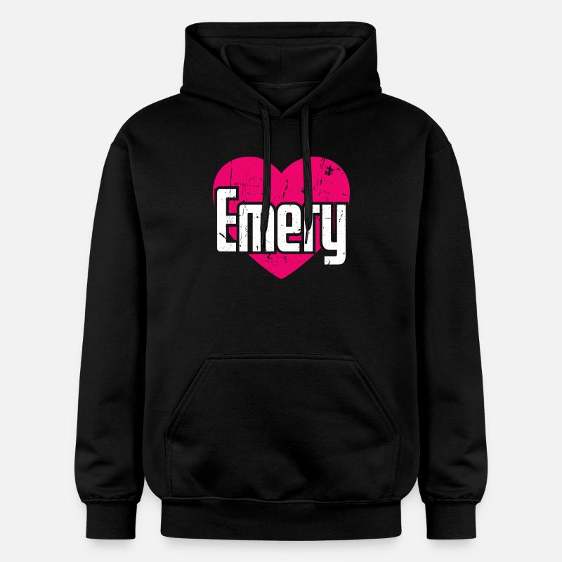 J’aime Emery Pink Heart J’aime Emery - Sweat à capuche Softstyle® Gildan Unisexe - noir