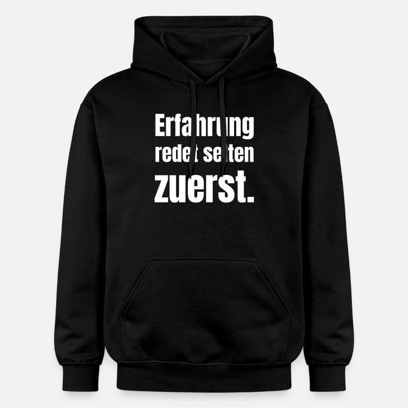 Experience rarely speaks first - Gildan Unisex Softstyle® Midweight Hoodie - black