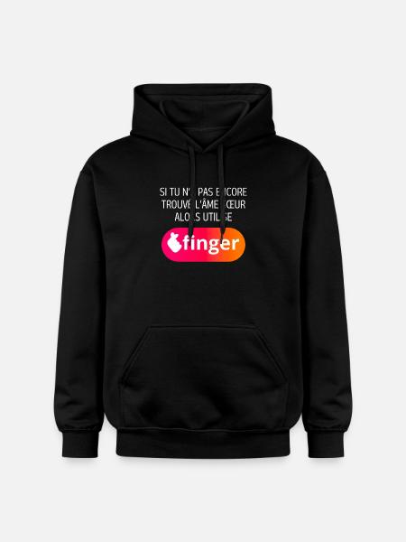 Application finger - Sweat à capuche Softstyle® Gildan Unisexe - noir