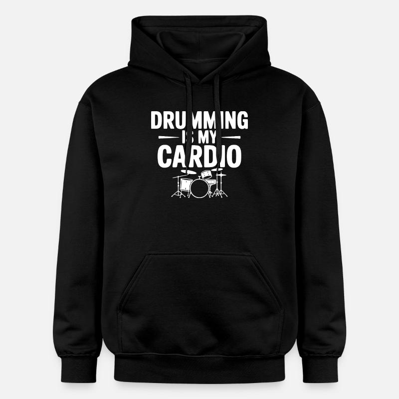 La batterie, c’est mon cardio - Sweat à capuche Softstyle® Gildan Unisexe - noir