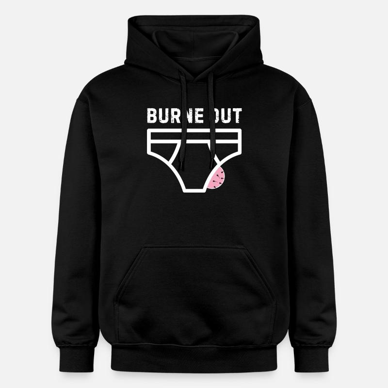 Burne out – humour bureau stress - Sweat à capuche Softstyle® Gildan Unisexe - noir