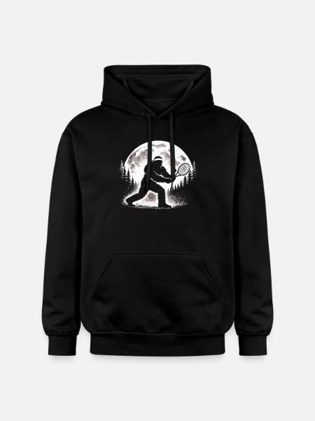 Bigfoot Tennis Player - Gildan Unisex Softstyle® Midweight Hoodie - black