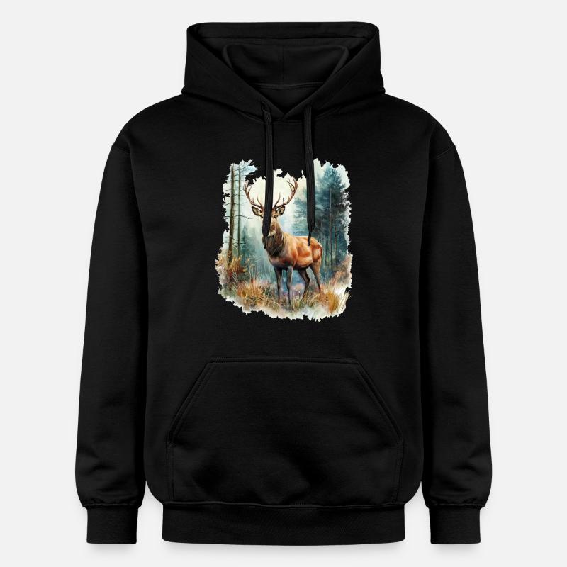 Cerf, chevreuil, cerf - Sweat à capuche Softstyle® Gildan Unisexe - noir
