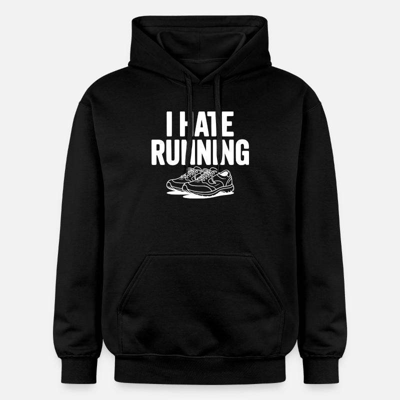 I Hate Running - Gildan Unisex Softstyle® Midweight Hoodie - black