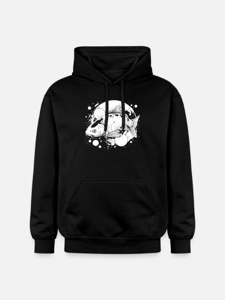 Fishing Street Art - Gildan Unisex Softstyle® Midweight Hoodie - black