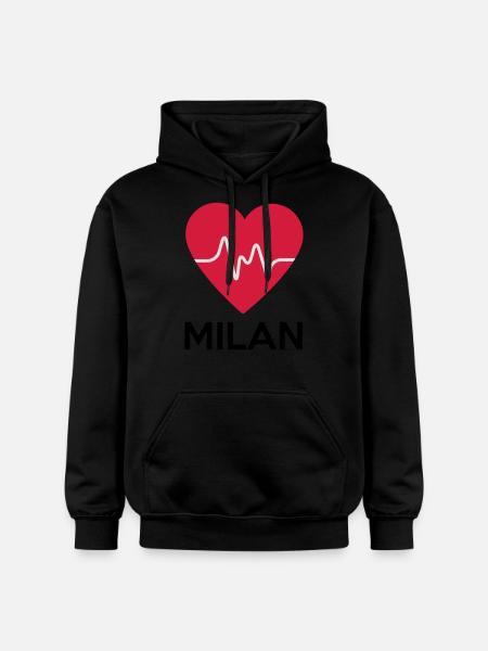 heart Milan - Gildan Unisex Softstyle® Midweight Hoodie - black