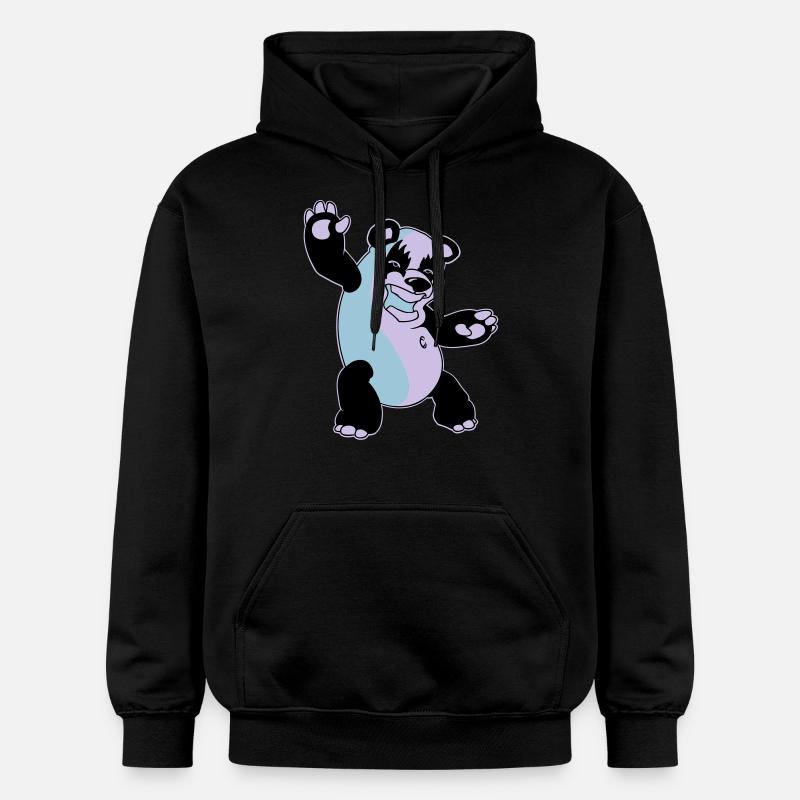 Panda Kiss - Gildan Unisex Softstyle® Midweight Hoodie - black