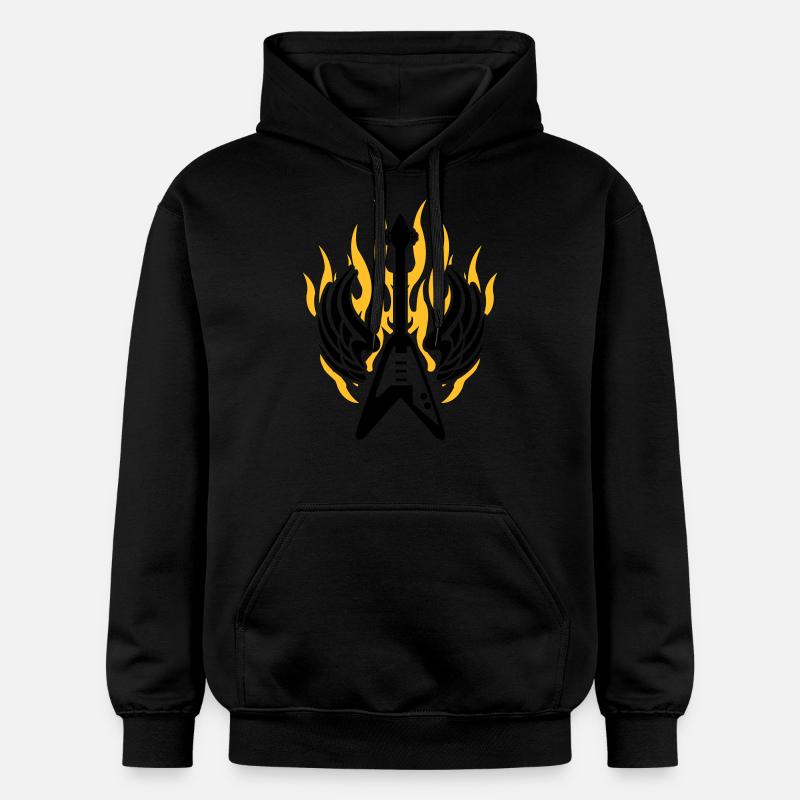 guitar wing flame - Sweat à capuche Softstyle® Gildan Unisexe - noir