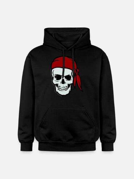 skull pirat - Gildan Unisex Softstyle® Midweight Hoodie - Schwarz