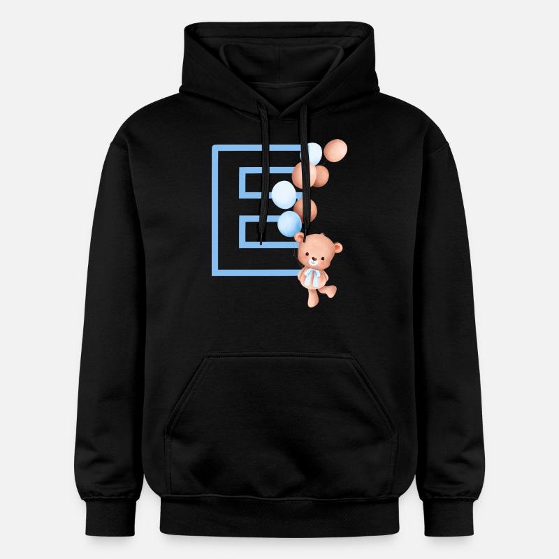 Blauer Buchstabe E Bär - Gildan Unisex Softstyle® Midweight Hoodie - Schwarz