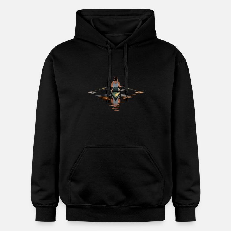 Fille ramant en solo - Sweat à capuche Softstyle® Gildan Unisexe - noir