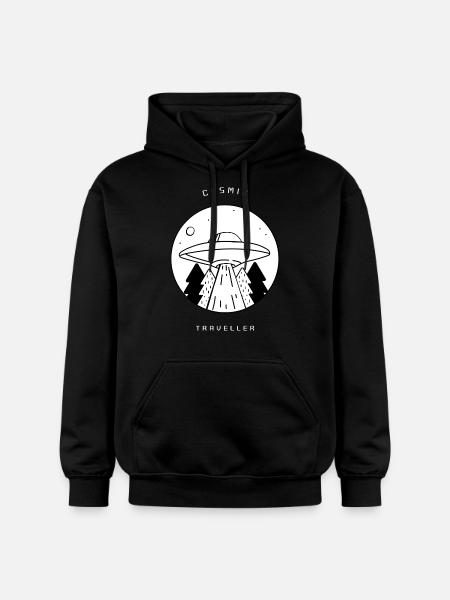 Kosmischer Reisender - Gildan Unisex Softstyle® Midweight Hoodie - Schwarz