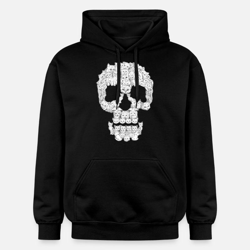Crâne de chat Graphique - Sweat à capuche Softstyle® Gildan Unisexe - noir