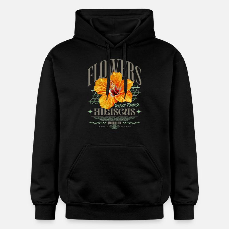 Fleur d’hibiscus Fleur d’hibiscus - Sweat à capuche Softstyle® Gildan Unisexe - noir