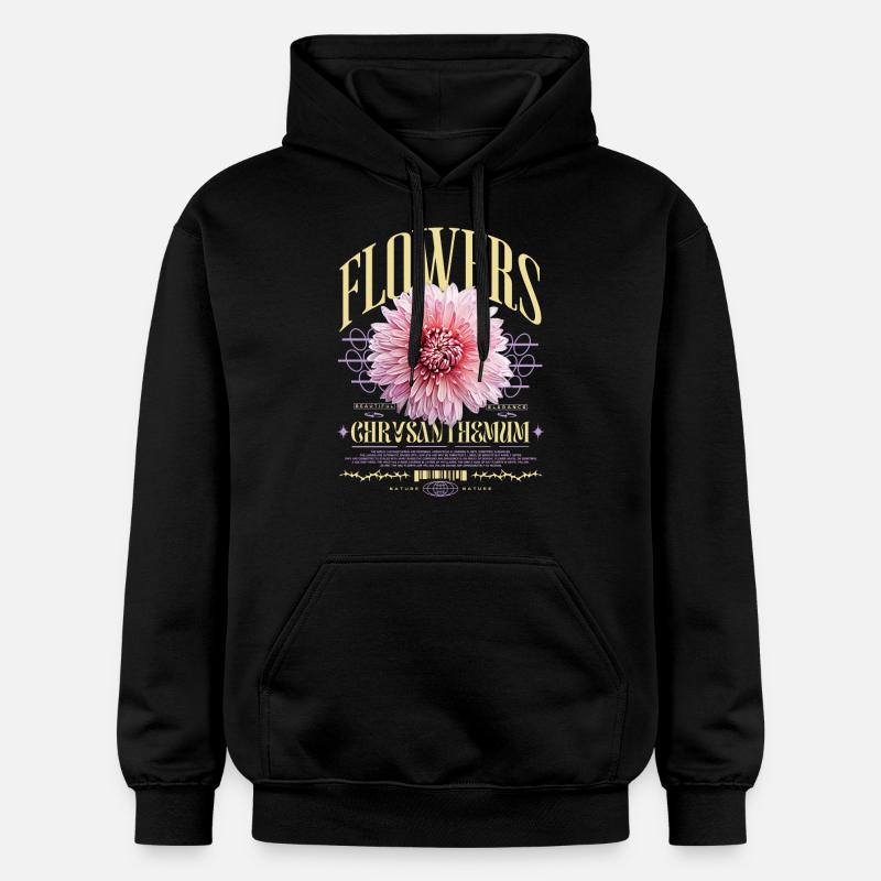 Chrysanthème Fleurs de chrysanthème - Sweat à capuche Softstyle® Gildan Unisexe - noir