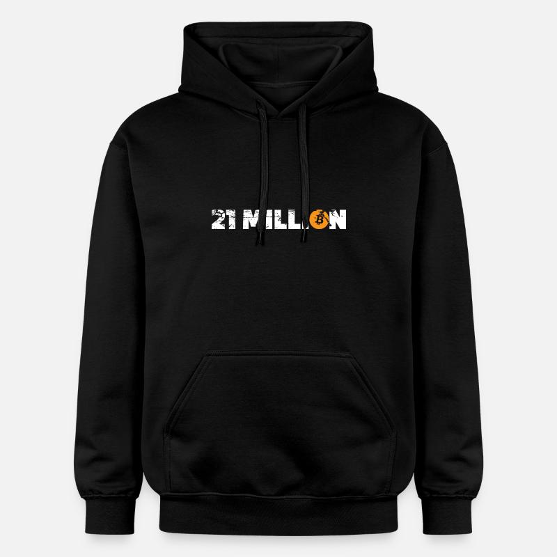 21 Million Bitcoin Cryptocurrency - Gildan Unisex Softstyle® Midweight Hoodie - black