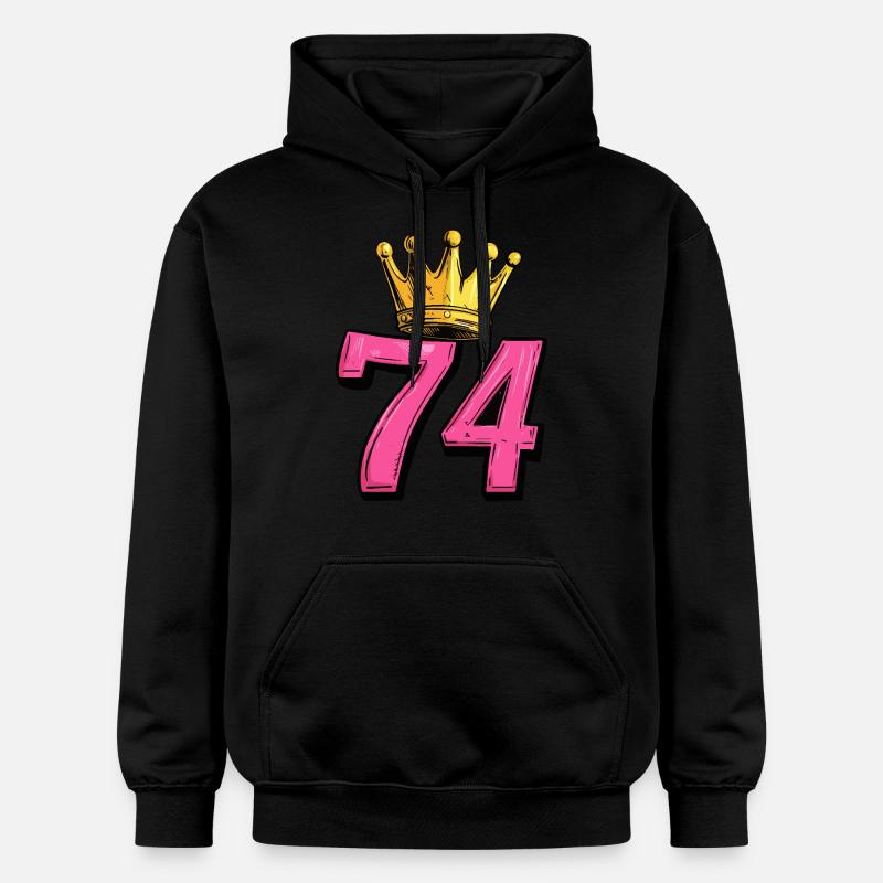 74 Nombre Couronne - Sweat à capuche Softstyle® Gildan Unisexe - noir