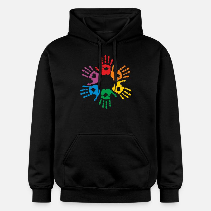 Rainbow hands - Sweat à capuche Softstyle® Gildan Unisexe - noir