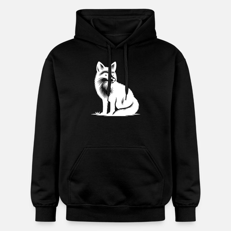 Renard mignon et rusé - Sweat à capuche Softstyle® Gildan Unisexe - noir