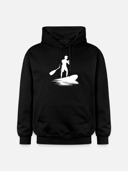 Stand Up Paddling and Board Paddle Training - Gildan Unisex Softstyle® Midweight Hoodie - black