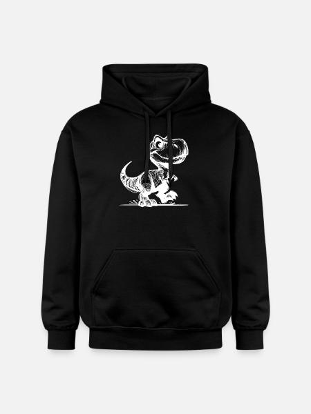 Petit T-Rex mignon Dino - Sweat à capuche Softstyle® Gildan Unisexe - noir