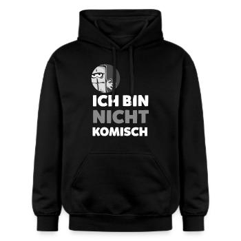 Bernd Das Brot Ich Bin Nicht Komisch Design - Gildan Unisex Softstyle® Midweight Hoodie - Schwarz - Vorne - Marisol (170cm) & Nik (191cm)