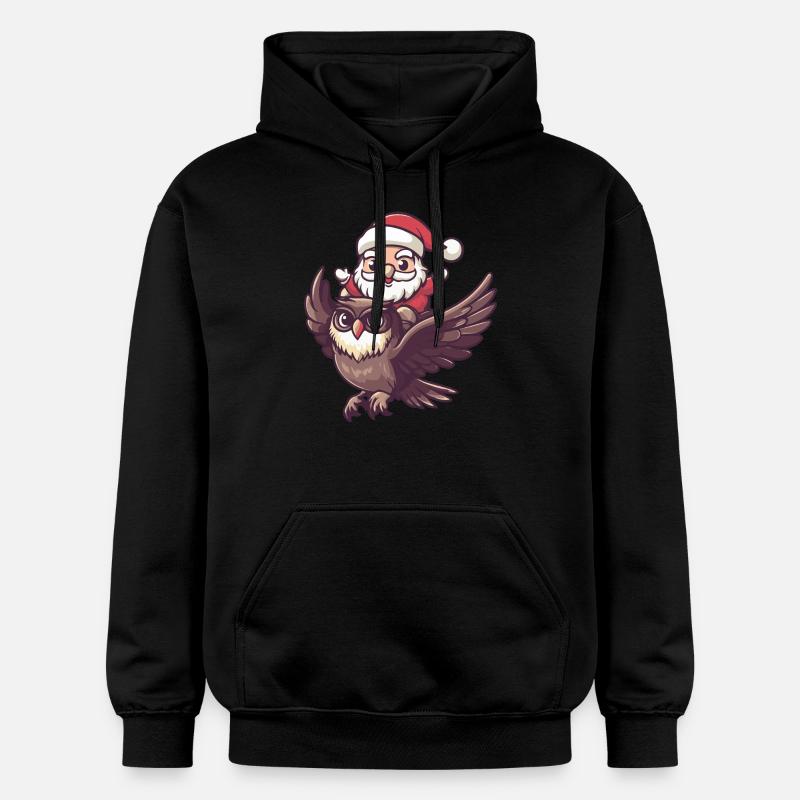 Eule Weihnachtsmann - Gildan Unisex Softstyle® Midweight Hoodie - Schwarz