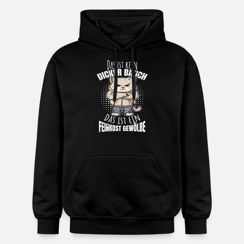 Dicker Bauch lustiger Spruch - Gildan Unisex Softstyle® Midweight Hoodie - Schwarz
