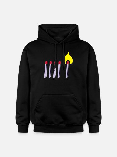 Fyrstikk fyrstikker brann brenne Brann brenning - Gildan Unisex Softstyle® Midweight Hoodie - svart
