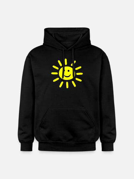 Smiley Summer Sun - Gildan Unisex Softstyle® Midweight Hoodie - black