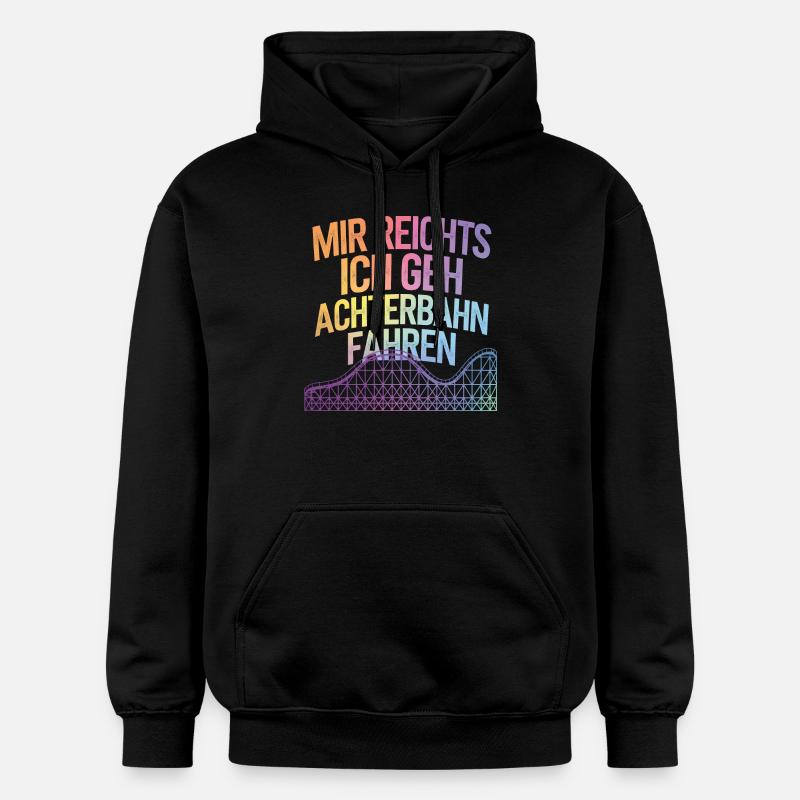 Achterbahn Freizeitpark Roller Coaster - Gildan Unisex Softstyle® Midweight Hoodie - Schwarz