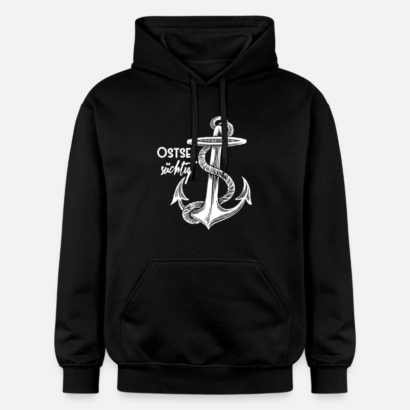 Ancre accro Baltic - blanc - design - Sweat à capuche Softstyle® Gildan Unisexe - noir