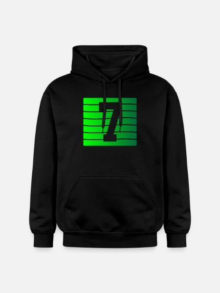 Green Stripe-7 Contrast Design - Gildan Unisex Softstyle® Midweight Hoodie - black
