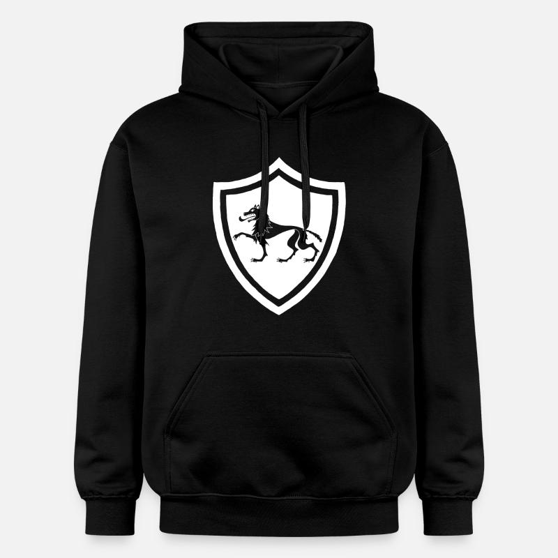 Symbole du loup blanc médiéval - Sweat à capuche Softstyle® Gildan Unisexe - noir