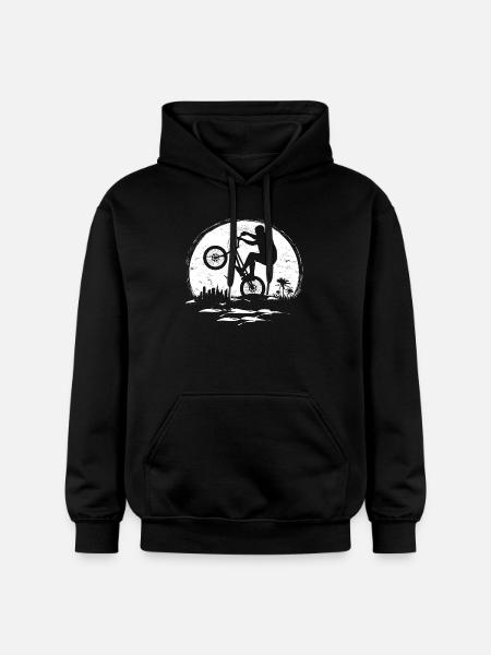 BMX Urban Artwork Mond - Gildan Unisex Softstyle® Midweight Hoodie - Schwarz