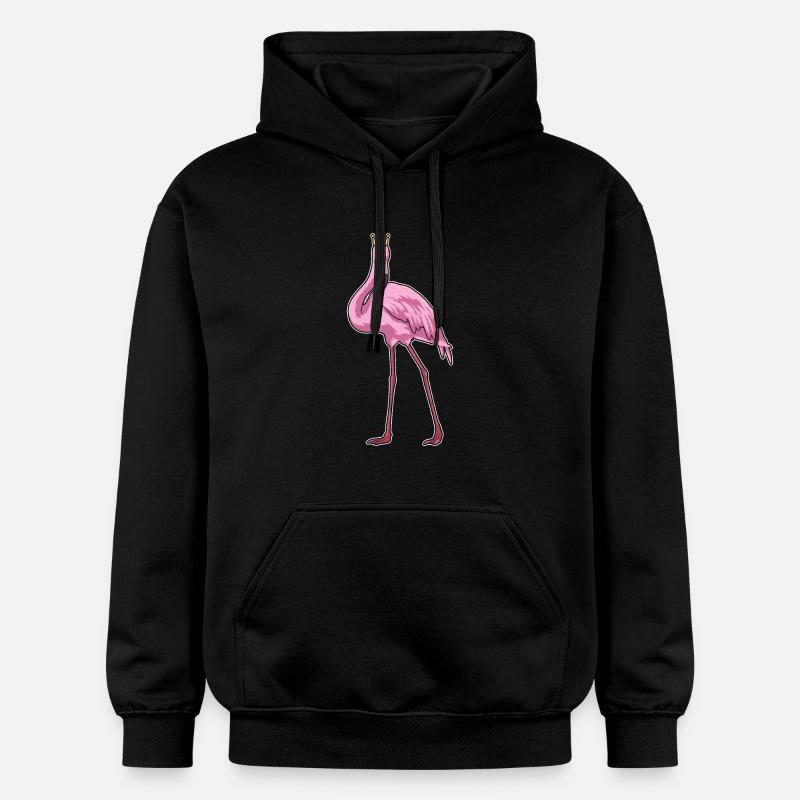 Flamant rose avec couronne - Sweat à capuche Softstyle® Gildan Unisexe - noir