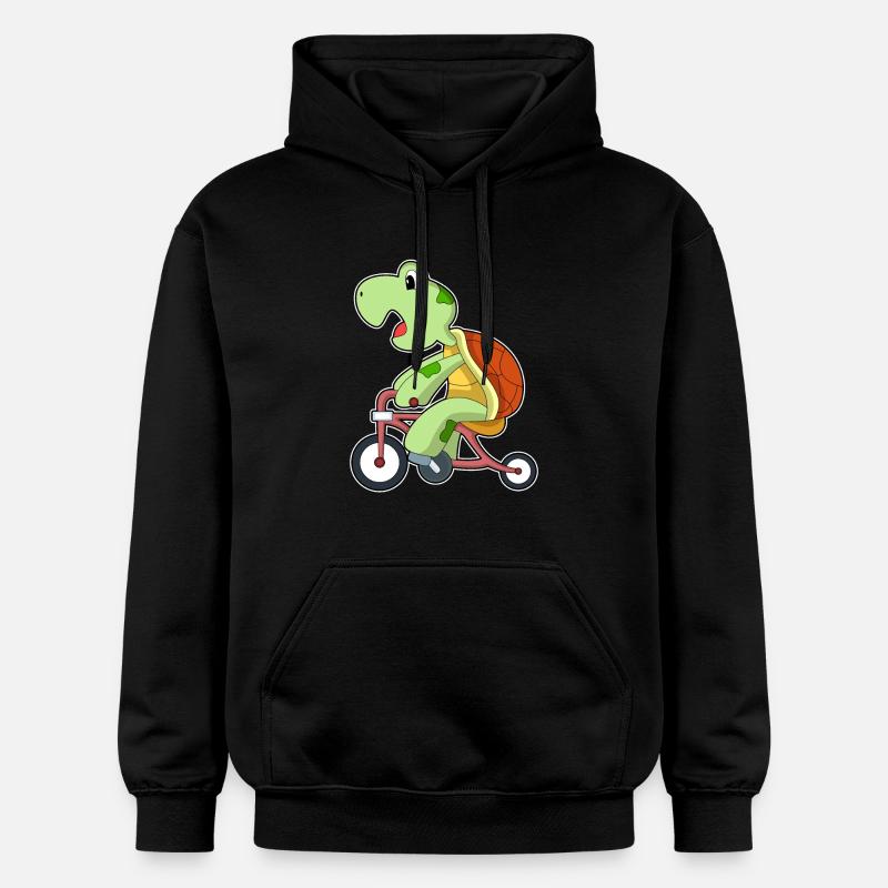 Tortue avec vélo - Sweat à capuche Softstyle® Gildan Unisexe - noir