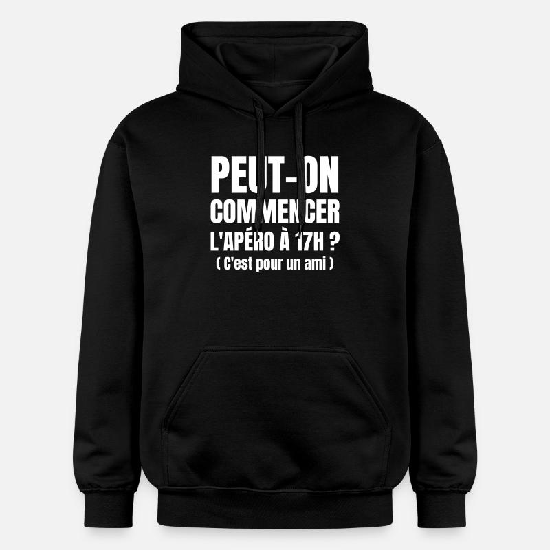 apéritif, apéritif humour, apéro - Sweat à capuche Softstyle® Gildan Unisexe - noir