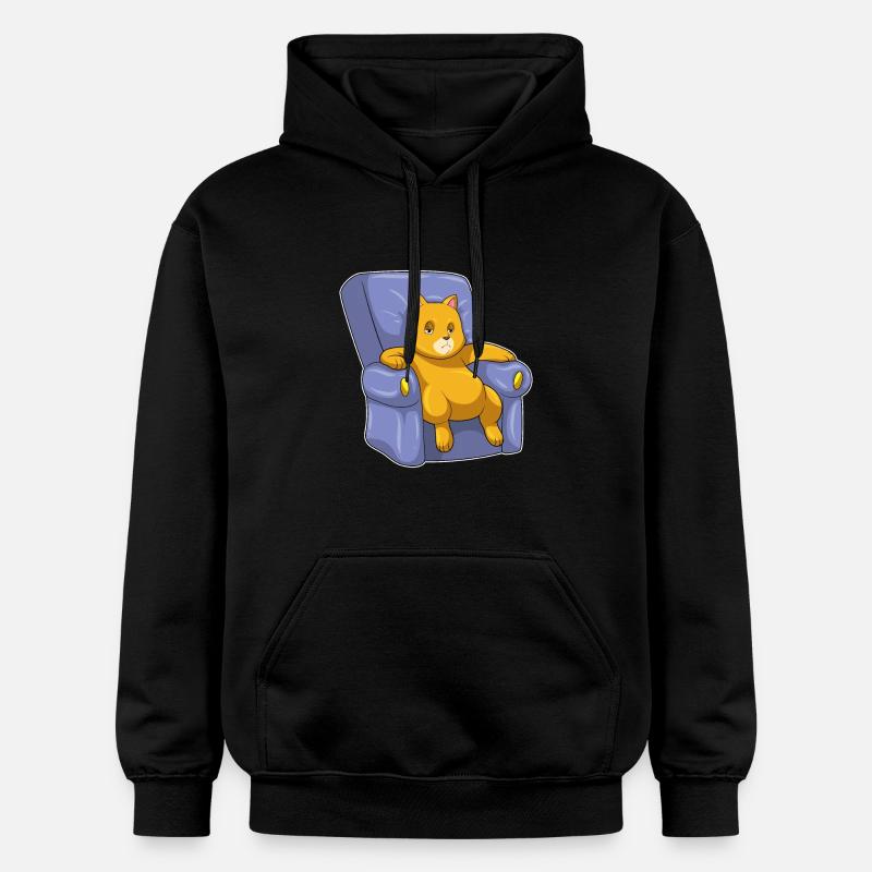 Katze mit Sofa - Gildan Unisex Softstyle® Midweight Hoodie - Schwarz