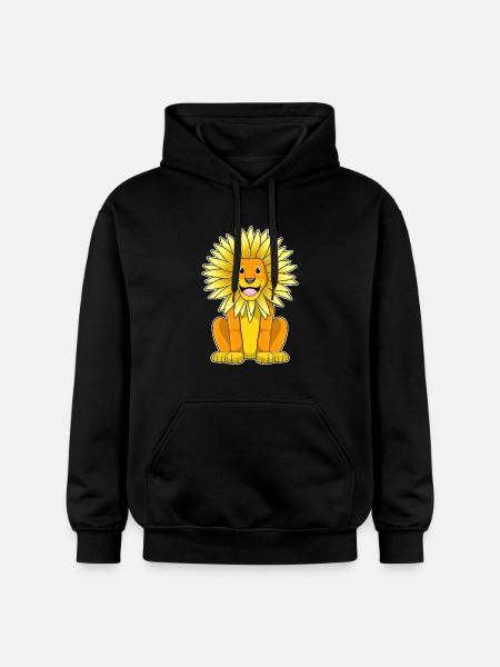 Lion Sunflower - Gildan Unisex Softstyle® Midweight Hoodie - black