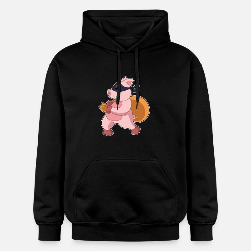 Cochon comme joggeur - Sweat à capuche Softstyle® Gildan Unisexe - noir